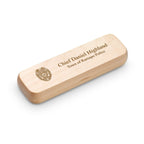 Police Theme Laser Engraved Maple Wood Double Pen and Box Set