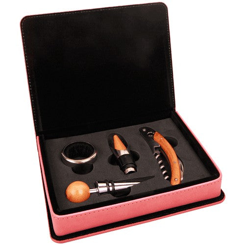 Personalized Pink 4 Piece Wine Tool Set