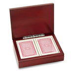 Personalized Rosewood Finish Playing Card Box - Executive Gift Shoppe