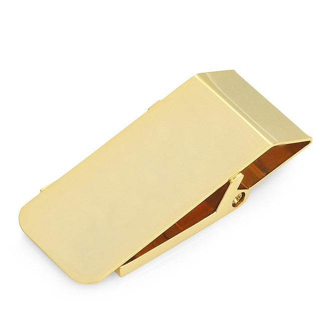 Polished Gold Engraved Hinged Money Clip - Executive Gift Shoppe