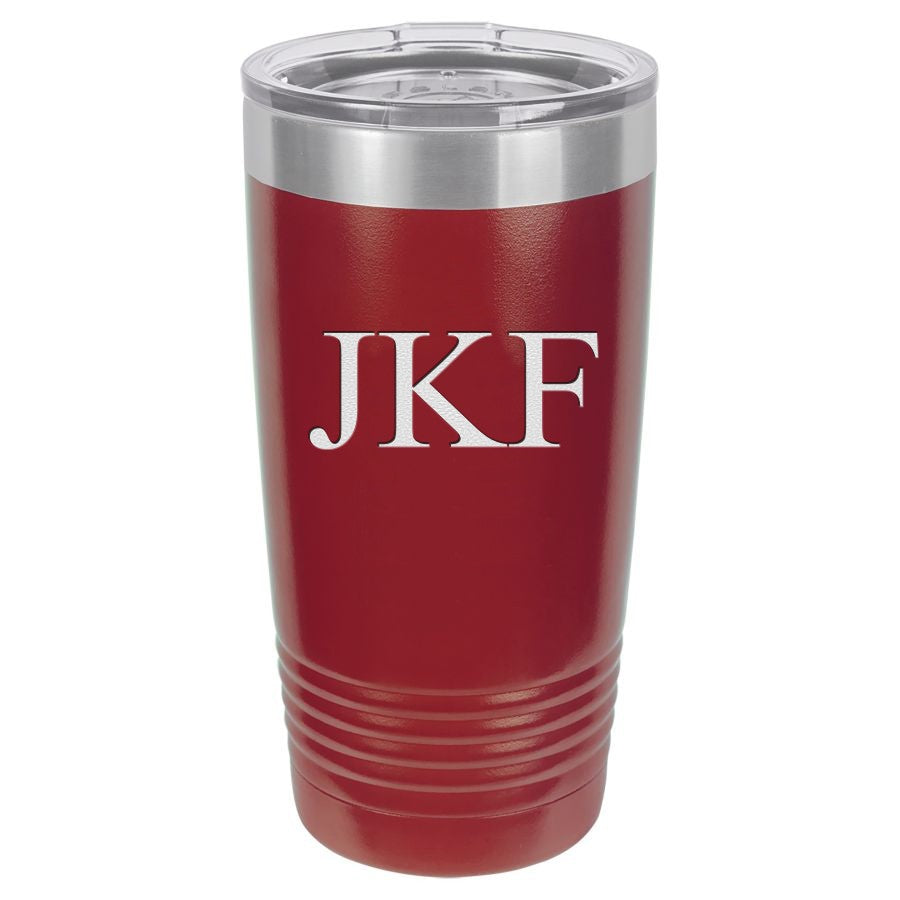 20 Ounce Maroon Polar Camel Travel Mug with Personalized Initials
