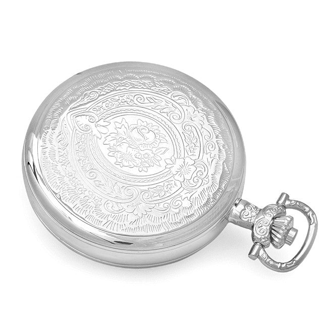 Silver Mechanical Charles Hubert Pocket Watch and Chain #3703 - Executive Gift Shoppe