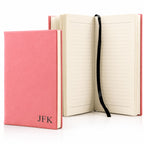 Pink Journal with Black Satin Bookmark with Personalized Initials
