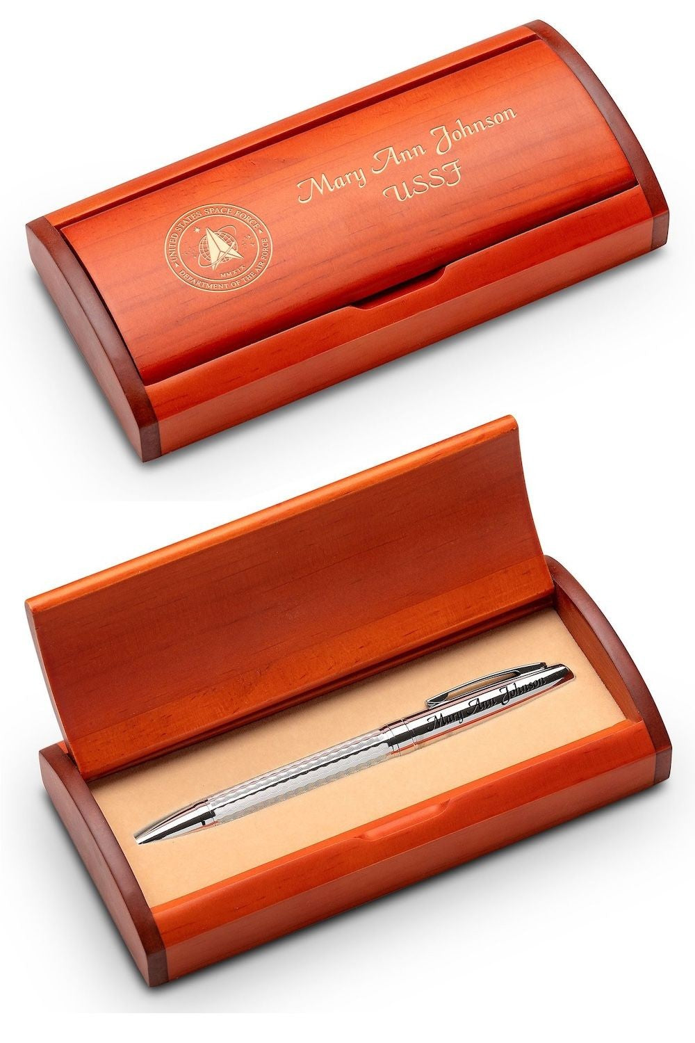 Space Force Theme Personalized Diamond Cut Ballpoint Pen Gift Set