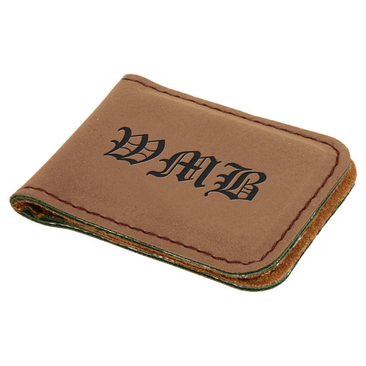 Personalized Dark Brown Magnetic Money Clip