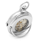 Silver Mechanical Charles Hubert Pocket Watch & Chain #3847 - Executive Gift Shoppe