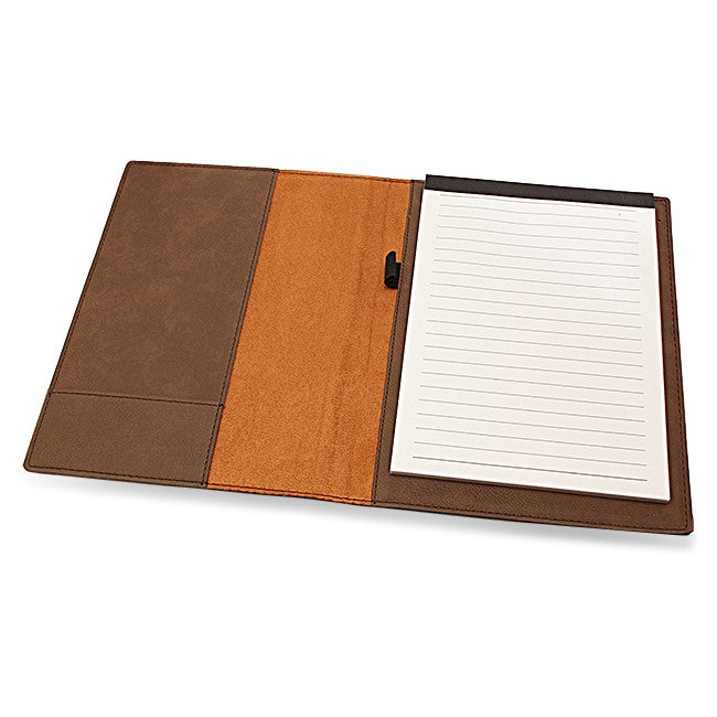 Personalized Dark Brown Leatherette Mini Portfolio