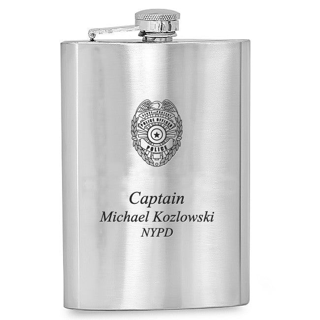 Personalized Policeman's Flask - Executive Gift Shoppe