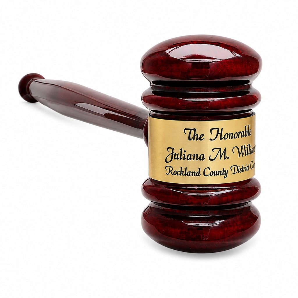 Personalized Rosewood Gavel With Gold Band