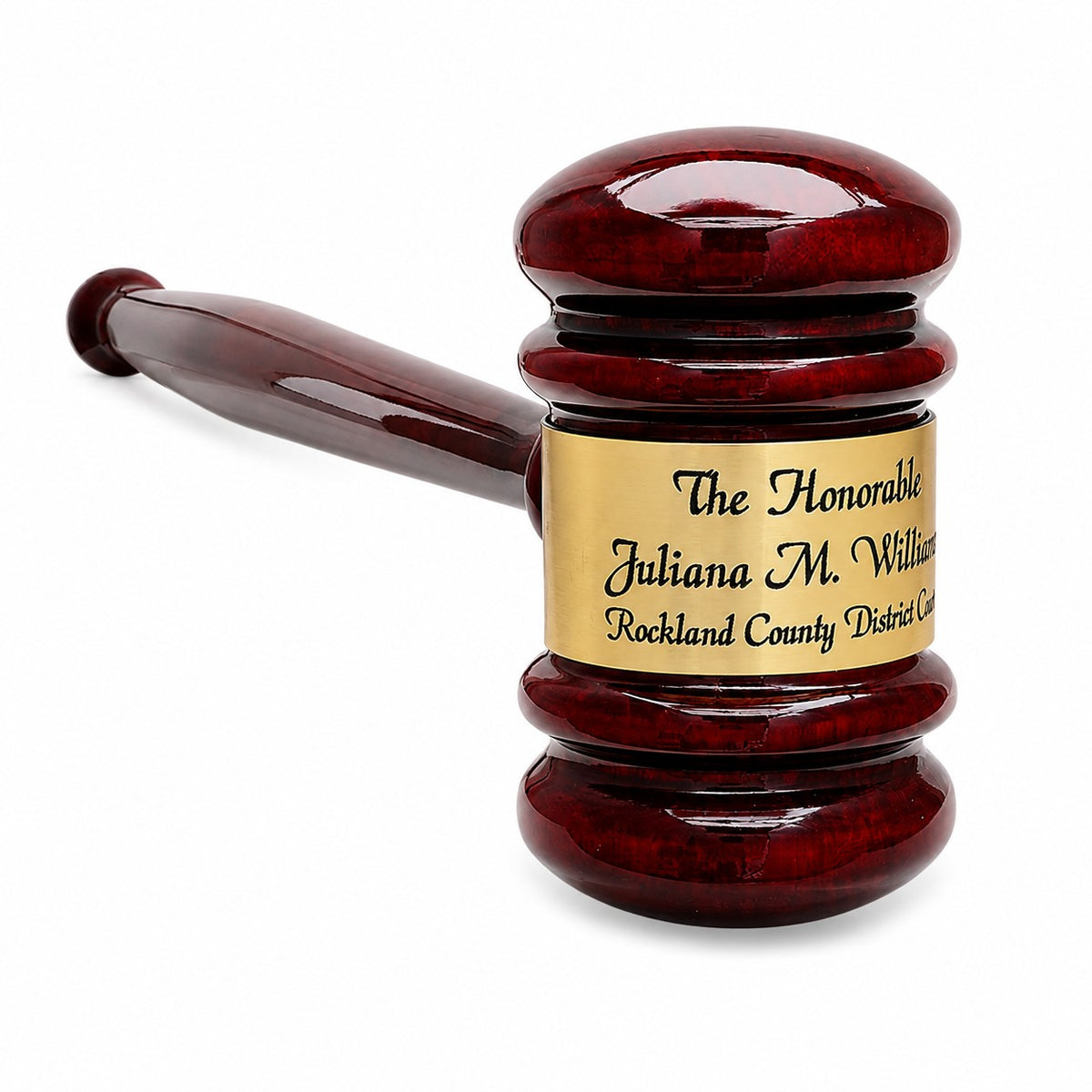 Personalized Rosewood Gavel With Gold Band