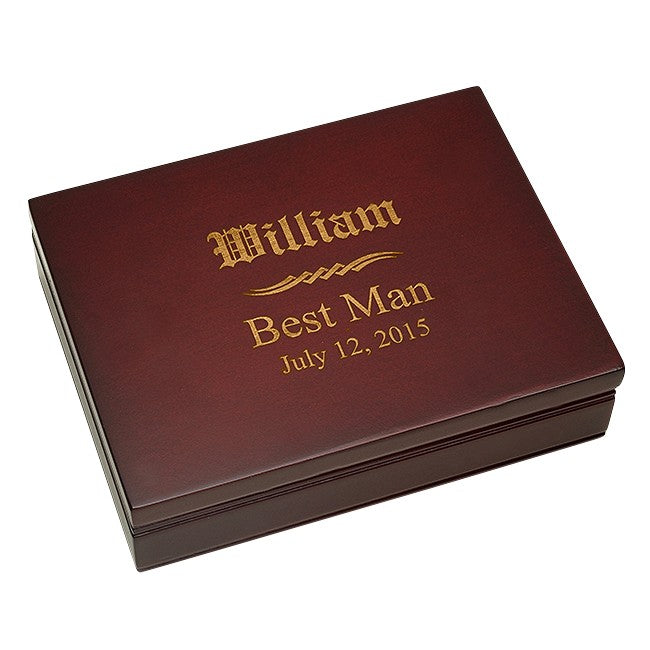 Groomsman's Gift Rosewood Finish Playing Card Box - Executive Gift Shoppe