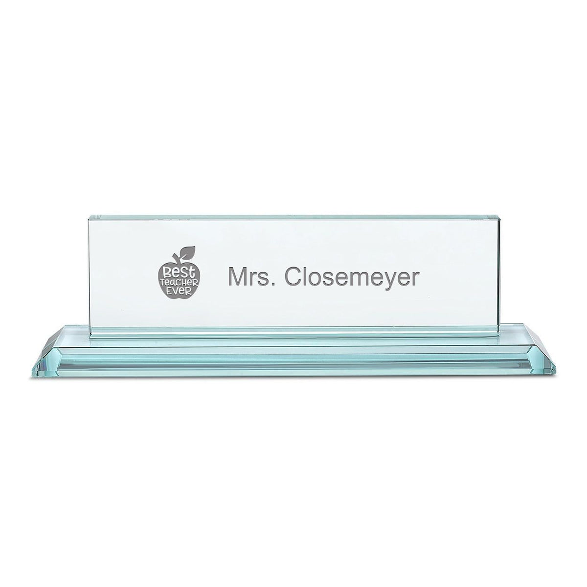 Distinguished Collection Best Teacher Ever Theme Personalized Crystal Desktop Name Plate
