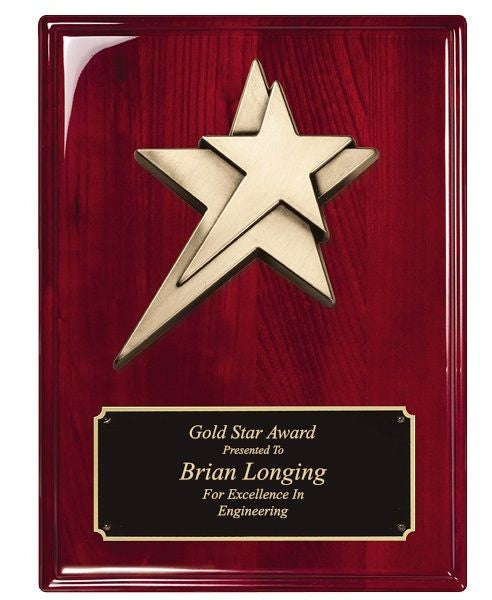 Personalized Rosewood Shooting Star Plaque