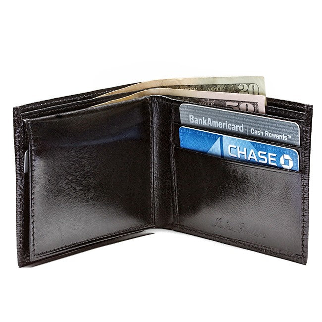 Men's Bifold Lizard Print Italian Leather Wallet with ID Flap