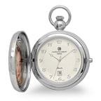 Silver Picture Frame Quartz Charles Hubert Pocket Watch & Chain #3851 - Executive Gift Shoppe