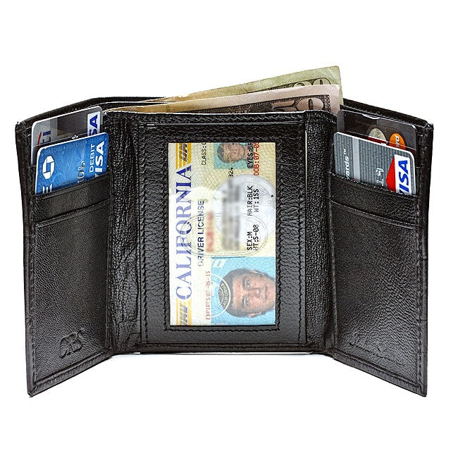 Men's Trifold Crocodile Print Italian Leather Wallet