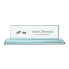 Distinguished Collection Wall Street Theme Personalized Crystal Desktop Name Plate