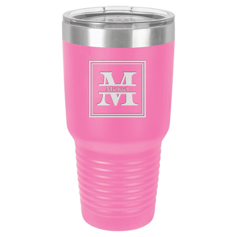 Split Monogram 30 Ounce Pink Polar Camel Ringneck Tumbler