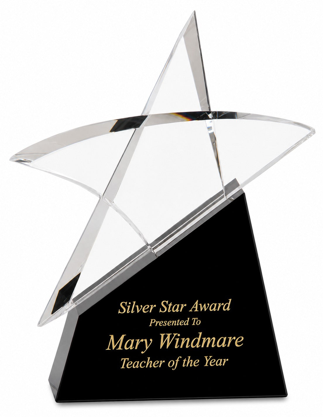 Personalized Crystal Outline Star Desktop Award