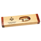 Masonic Emblem Maple & Rosewood Laser Engraved Pen and Box