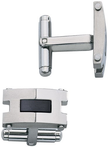 Enigma Collection Black Stainless Steel & Titanium Cufflinks