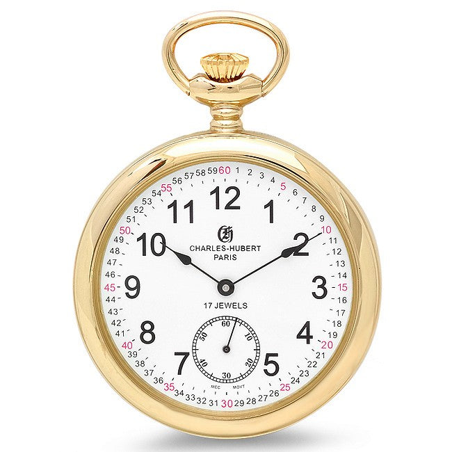 Railroad Style Charles Hubert Pocket Watch & Chain # 3756-GRR - Executive Gift Shoppe
