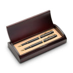 Soccer Themed Laser Engraved Pen & Pencil Set with Wood Box