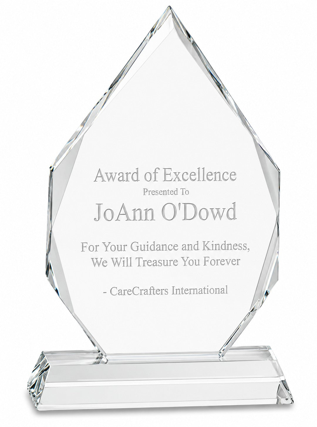 Personalized Crystal Diamond With Crystal Pedestal