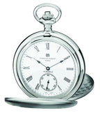 Satin Silver Charles Hubert Pocket Watch & Chain #3908-WR - Executive Gift Shoppe