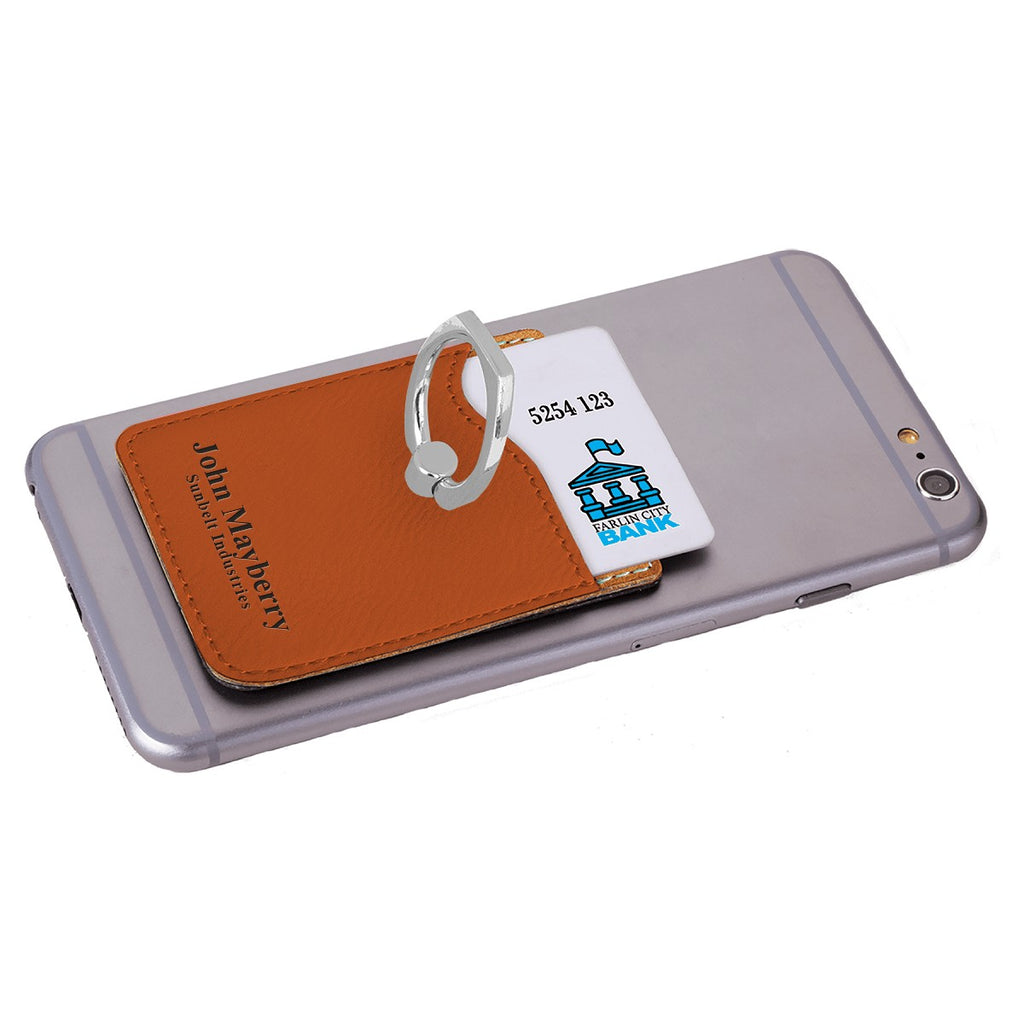 Personalized Rawhide Tone Phone Wallet with Ring