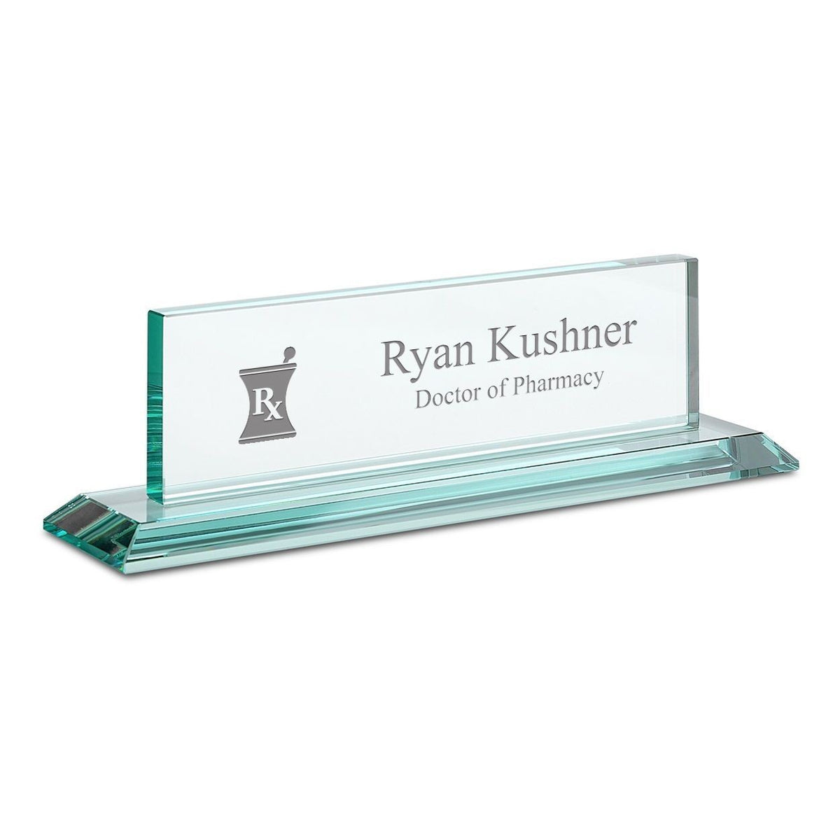 Distinguished Collection Pharmacist Theme Personalized Crystal Desktop Name Plate