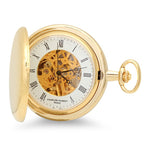 Polished Gold Mechanical Pocket Watch & Chain - Executive Gift Shoppe