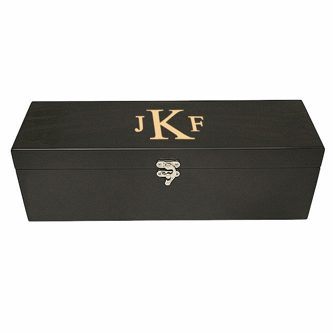 Roman Monogram  Black Wine Box