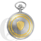 Two Tone Engraved Mechanical Charles Hubert Pocket Watch & Chain #3819 - Executive Gift Shoppe