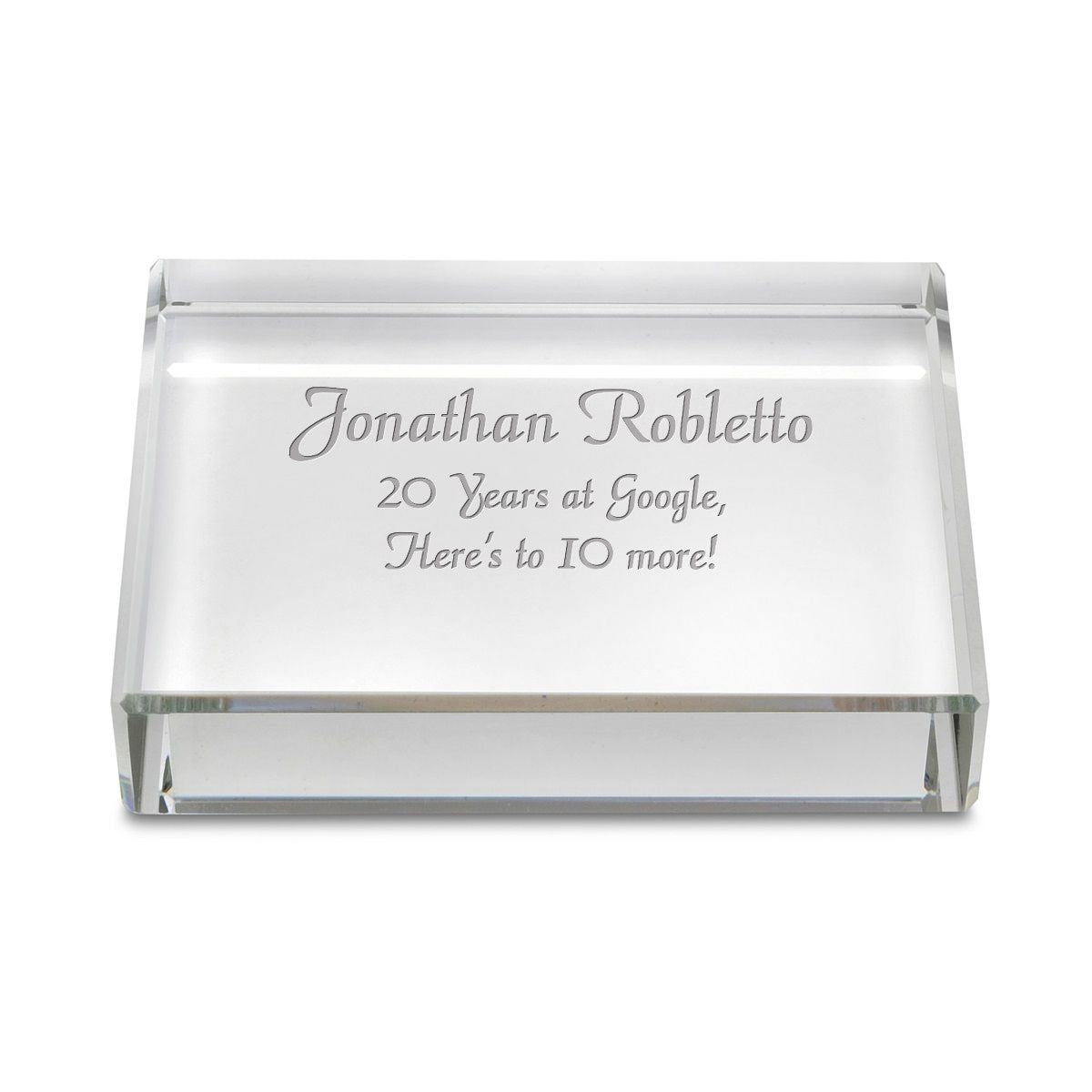 Crystal Clear Rectangular Paperweight with Free Laser Engraving