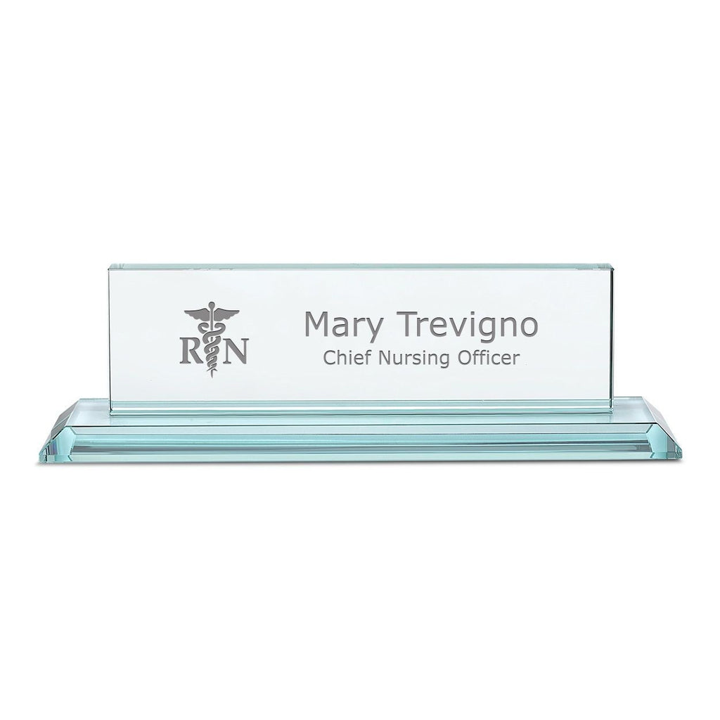 Distinguished Collection Nurse Theme Personalized Crystal Desktop Name Plate