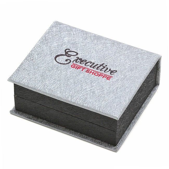 Sterling Silver Rectangular Beaded Engravable Cufflinks