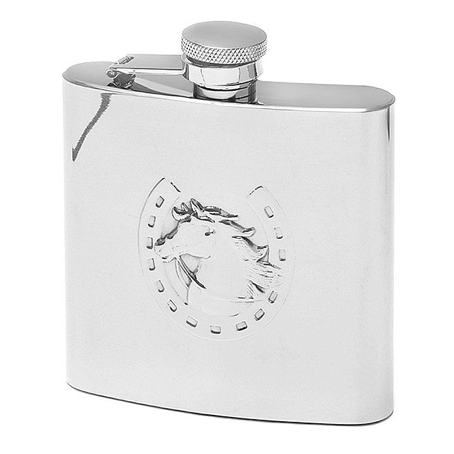 Horse & Horseshoe Engraved Flask - Executive Gift Shoppe