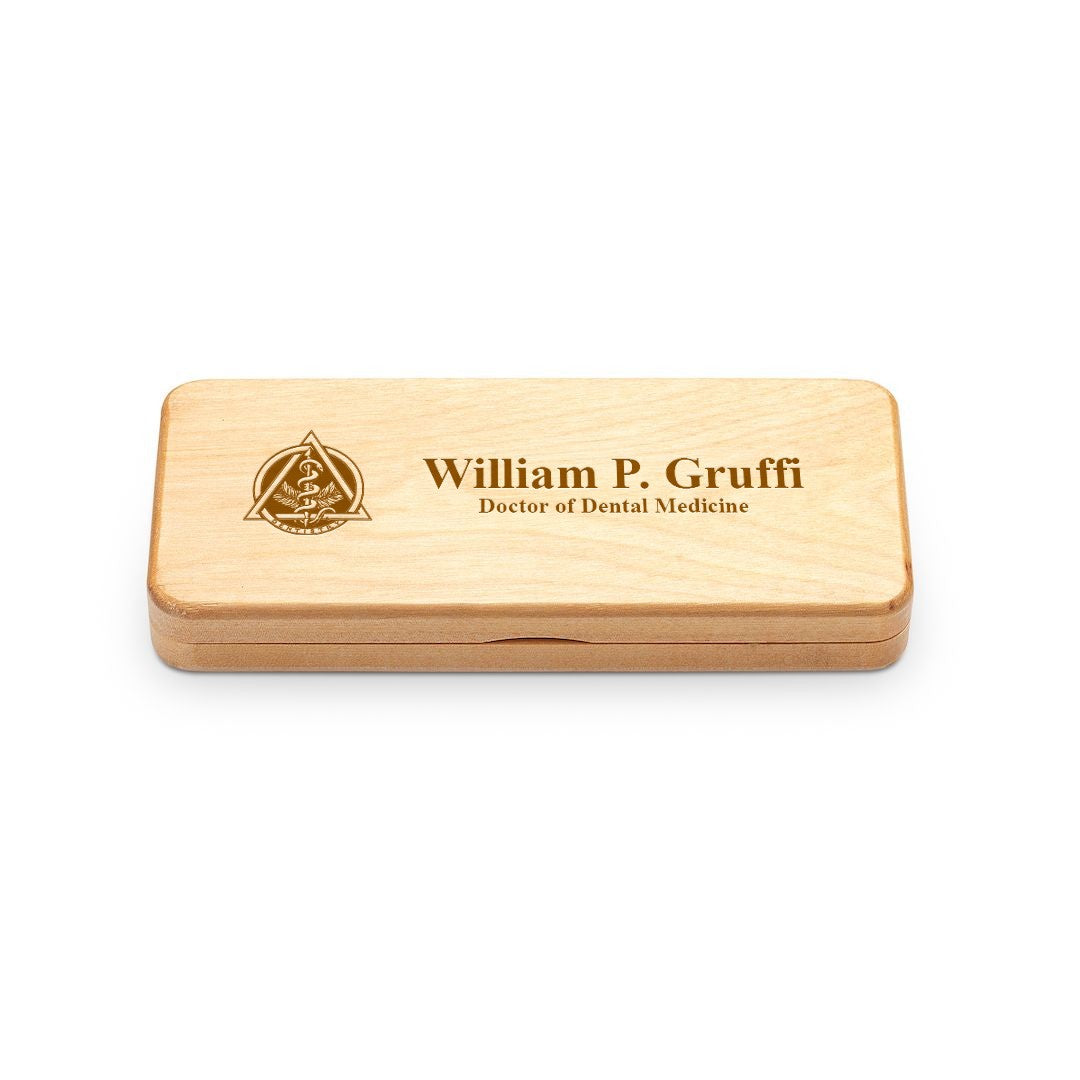 Elegance Collection Maple Wood Personalized Pen & Pencil Set for Dentists