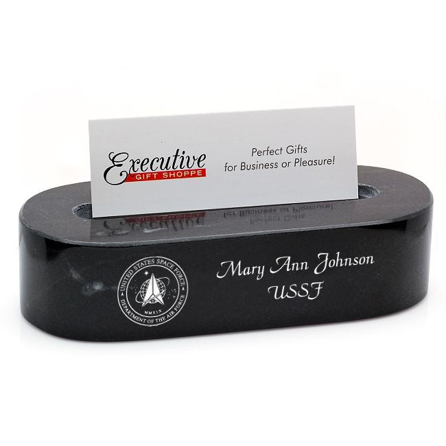 Space Force Theme Personalized Oval Desktop Business Card Holder