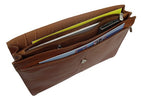 Three Section Flap Over Leather Portfolio