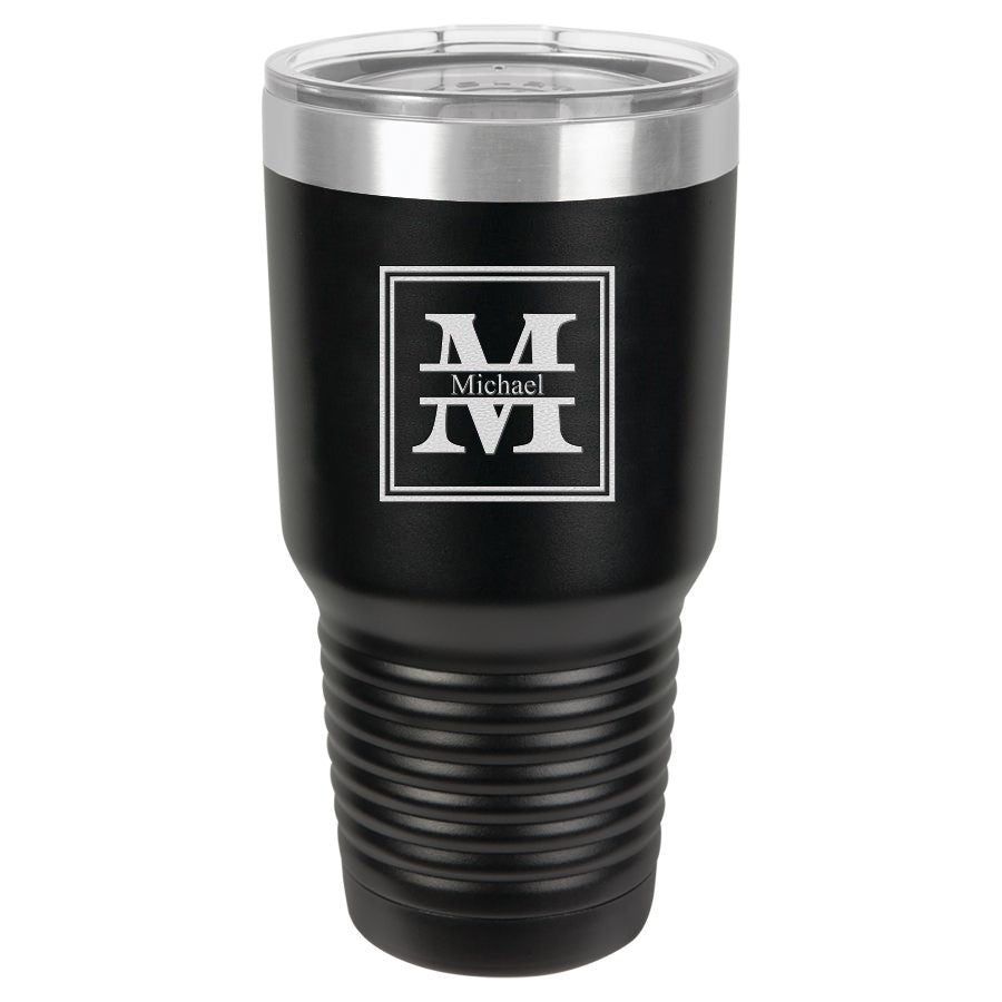 Split Monogram 30 Ounce Black Polar Camel Ringneck Tumbler