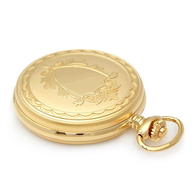 Personalized Gold Quartz Charles Hubert Pocket Watch & Chain #3675 - Executive Gift Shoppe