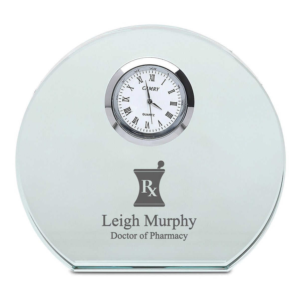 Pharmacist Personalized Round Crystal Desk Clock