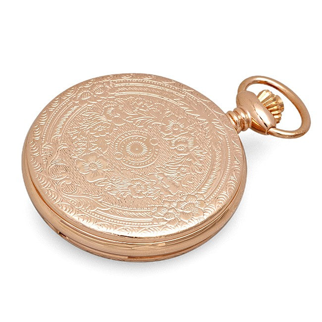Rose Gold Mechanical Charles Hubert Pocket Watch & Chain #3806 - Executive Gift Shoppe