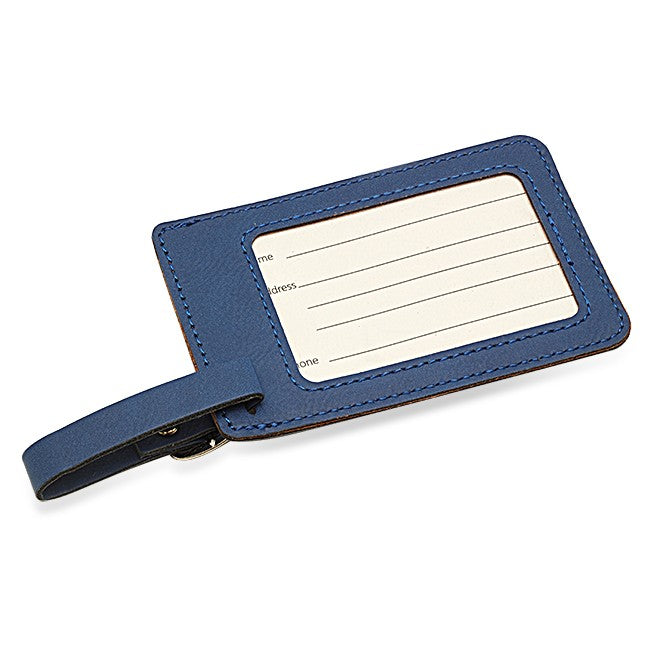 Initial Monogram Navy Blue Luggage Tag