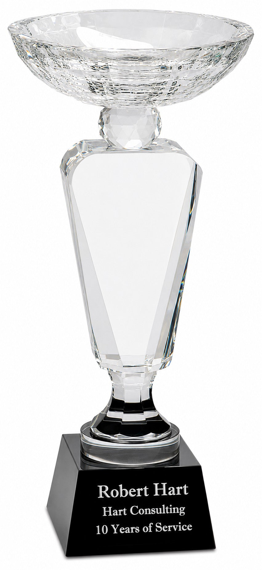 Personalized Crystal Cup with Black Crystal Pedestal