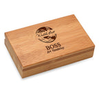 World's Best Boss Bamboo 2 Piece Wine Tool Set