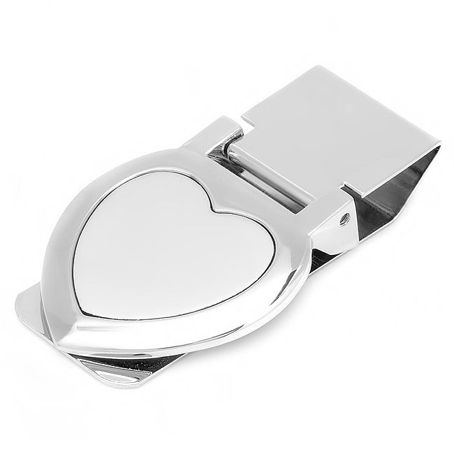 Heart Shaped Engraved Hinged Money Clip - Executive Gift Shoppe