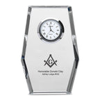 Masonic Personalized Crystal Desk Clock
